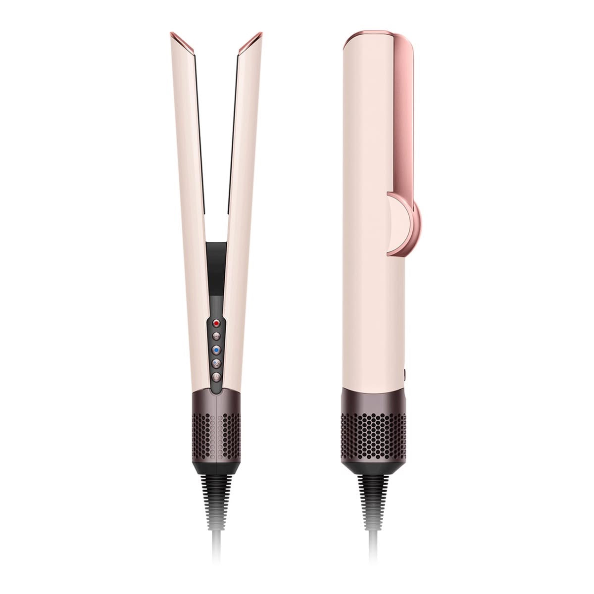 Lisseur séchant 2 en 1 KAÏMINA Pro couleur rose pour cheveux mouillés.